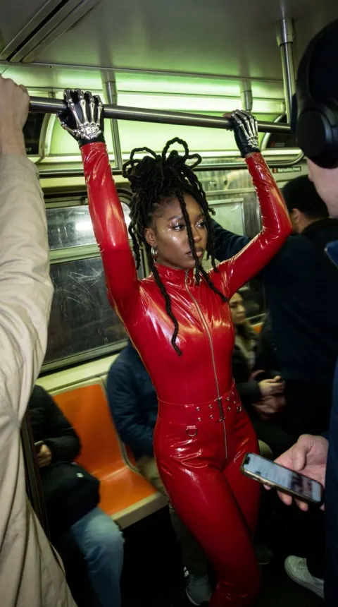 Subway Red Latex Fashion Portrait
