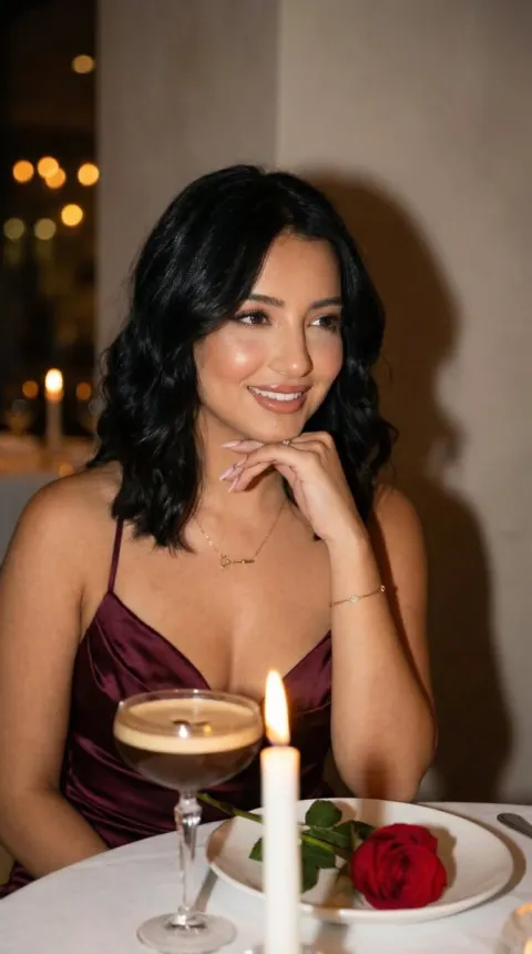 Romantic Candlelight Dinner Portrait