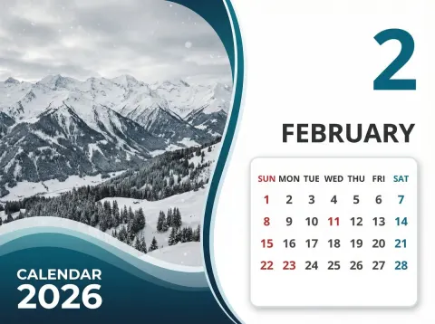 Winter Alpine Calendar 2026
