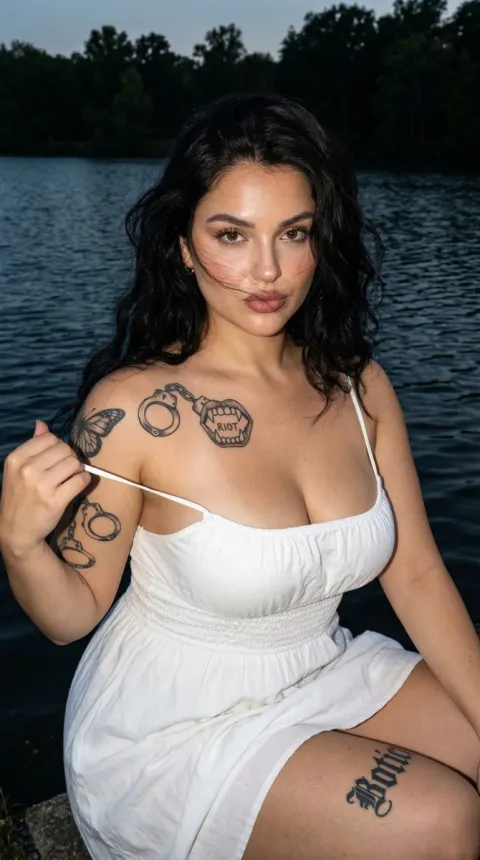 Tattooed Beauty at Dusk