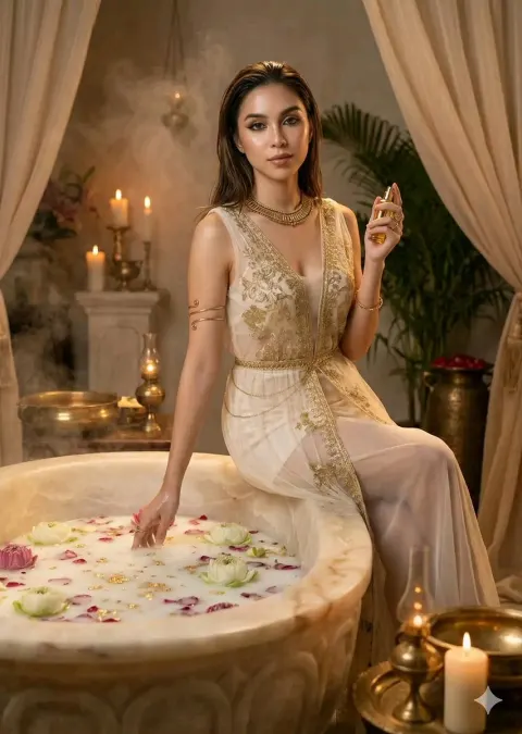 Modern Cleopatra Luxury Bath Portrait