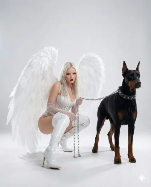 Angel and Doberman