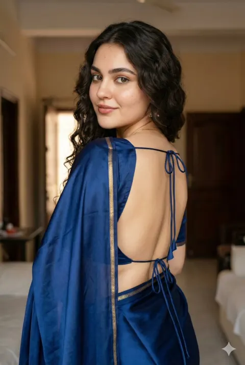 Deep Pink Saree Elegance in Ultra-Real Portrait