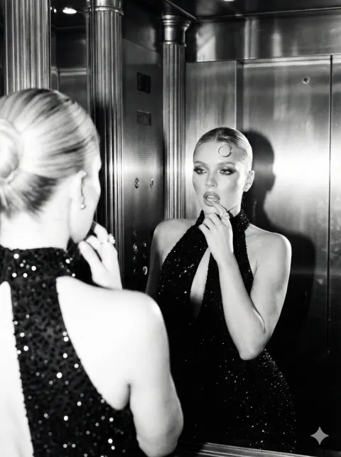 Glamorous B&W Elevator Shot