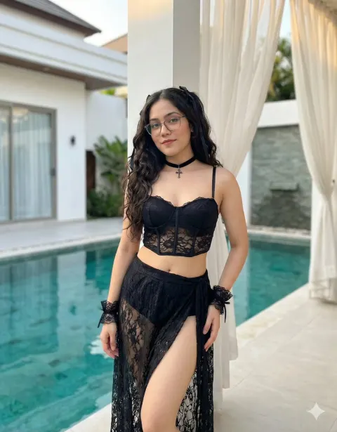 Gothic Misa Amane Poolside Fashion