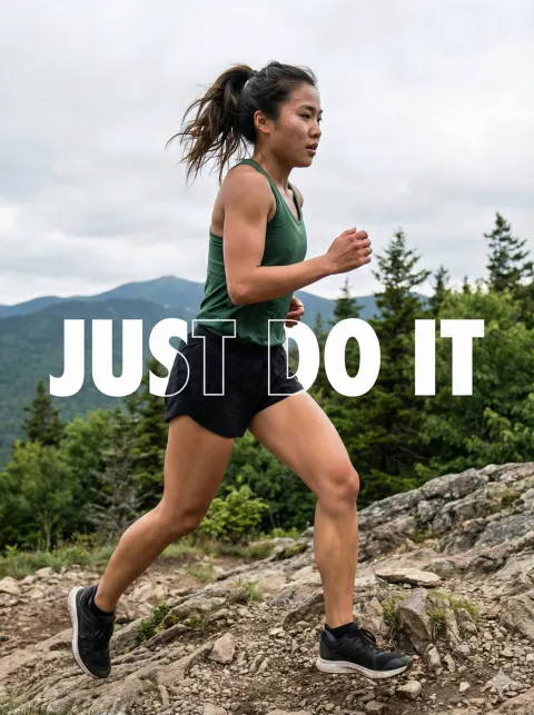 Trail Runner Conquering Mountains