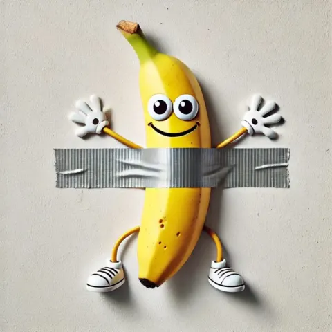 Whimsical Banana with Cartoon Eyes