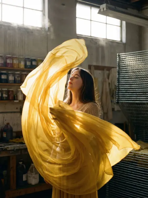 Saffron Silk Storm Portrait