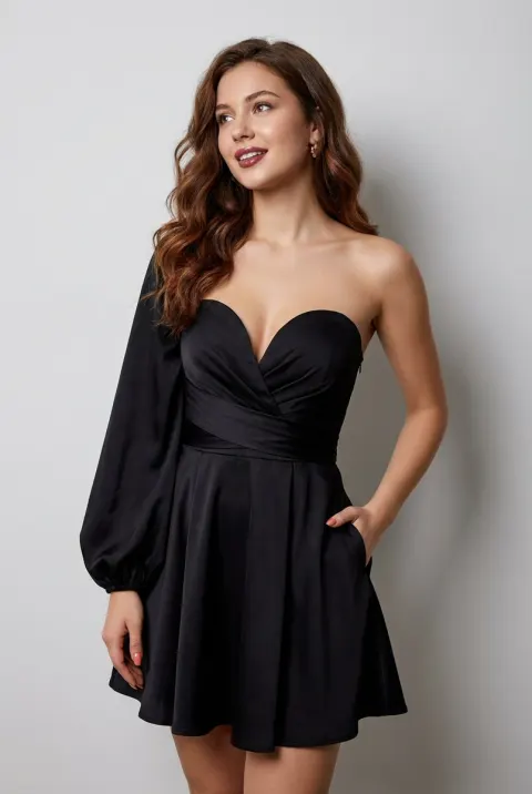 Elegant Black Dress Fashion Portrait