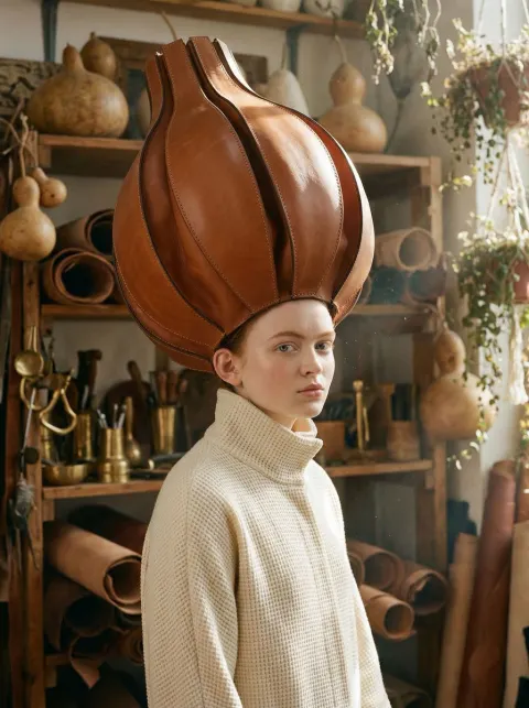 Surreal Leather Bulb Headdress
