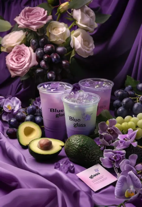 Purple Green Gradient Milk Tea Photography
