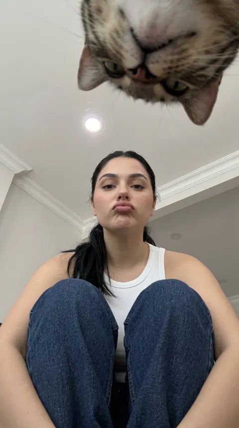 Low Angle Girl Looking Up