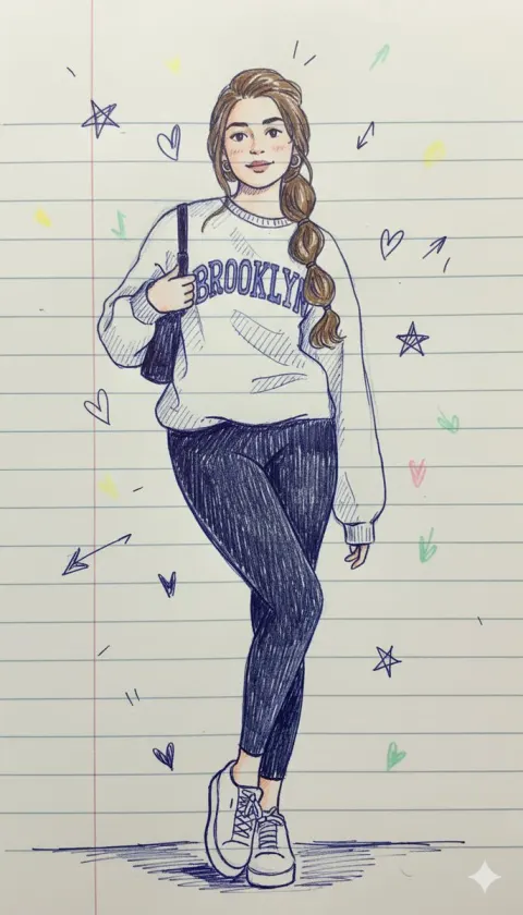 Notebook Pen Doodle Style Art