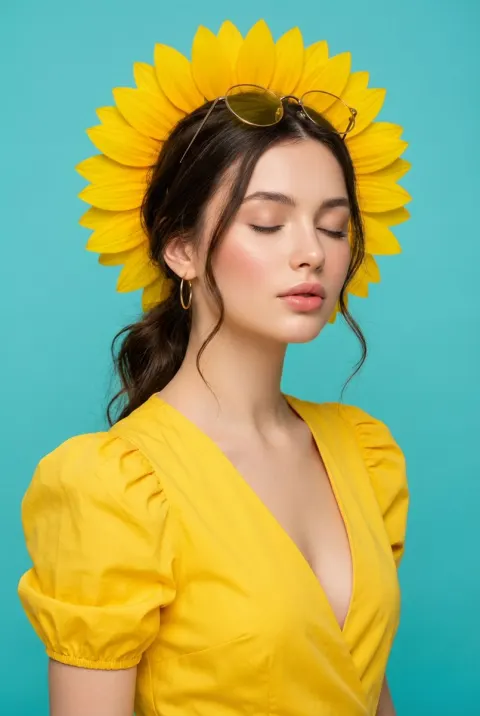 Sunflower Girl Fashion Portrait