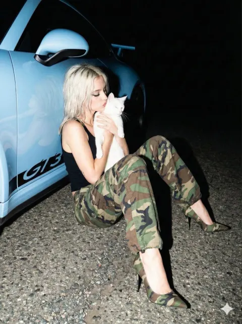 Night Flash Porsche Girl