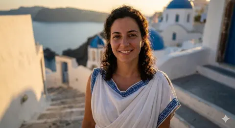 Santorini Golden Hour Portrait