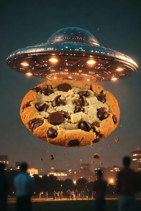 UFO Abducts Giant Cookie