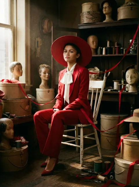 Crimson Milliner Surreal Fashion Editorial