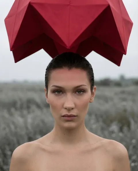 Crimson Canopy: Stoic Gaze