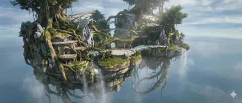 Floating Island Realistic Render