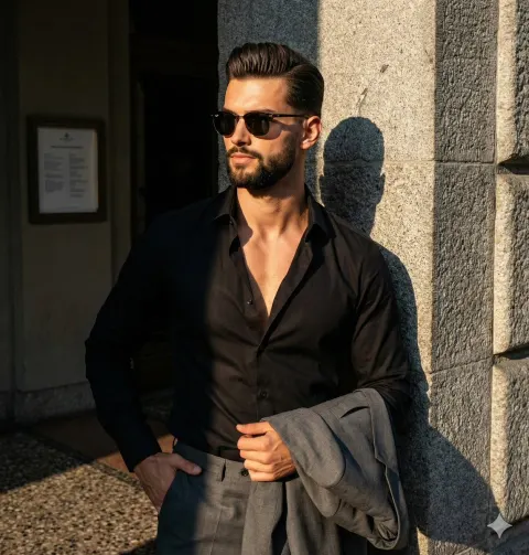 Stylish Man Portrait With Sunglasses