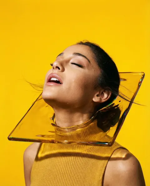 Amber Trance: Surreal Muse Portrait