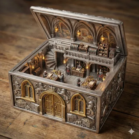 Ornate Royal Treasury Box Diorama