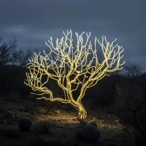 Cactus Artwork Light Installations Illuminated