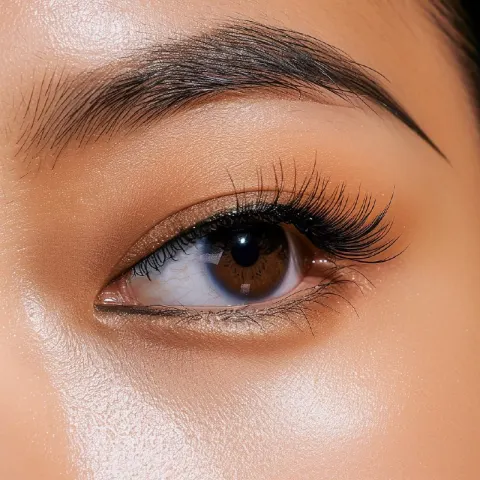 Close-Up Eye Dark Brown Iris Studio Lighting