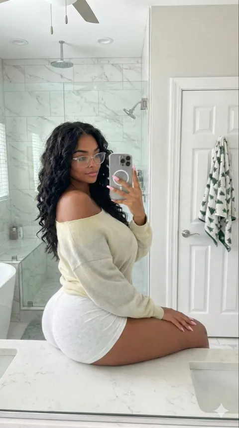 Candid Bathroom Mirror Selfie