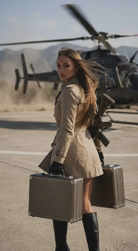 Female Operative Against Wind
