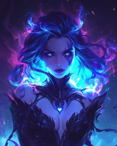 Persephone Epic Dark Portrait with Flames