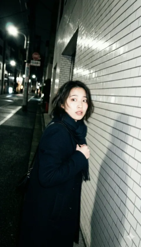 Shy Tokyo Night Street Snapshot