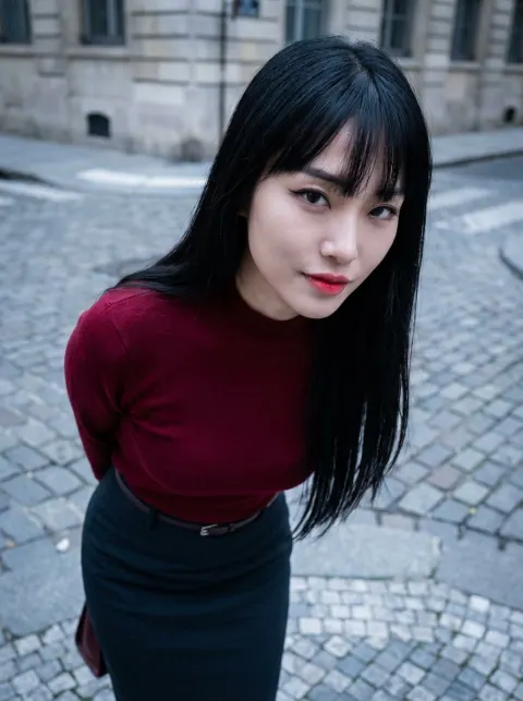 High Angle Chic Fashion Influencer Portrait