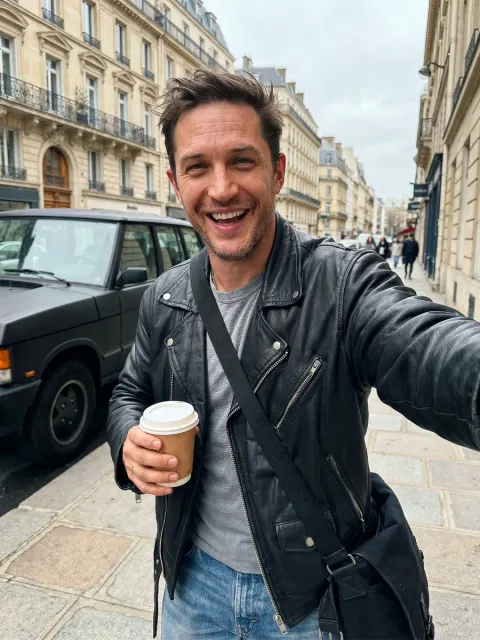 Photorealistic European Street Selfie