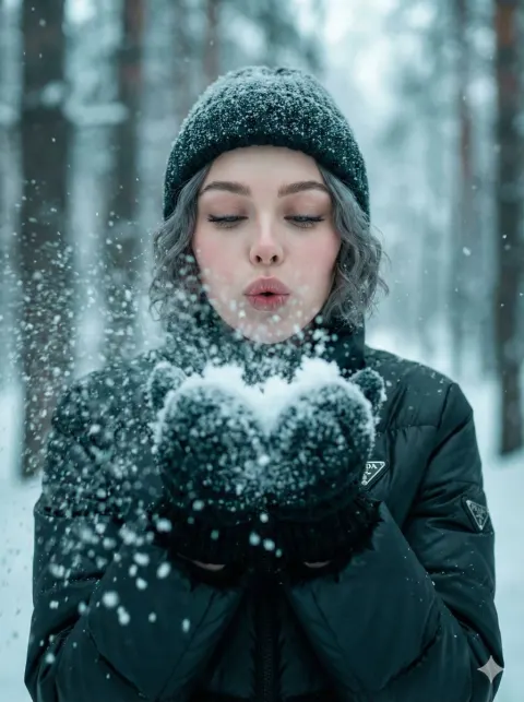 Ultra-Realistic Winter Snow Portrait