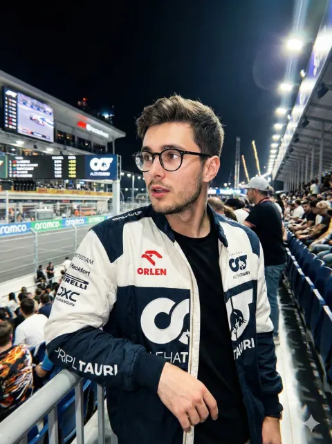 Racetrack Night Flash Portrait