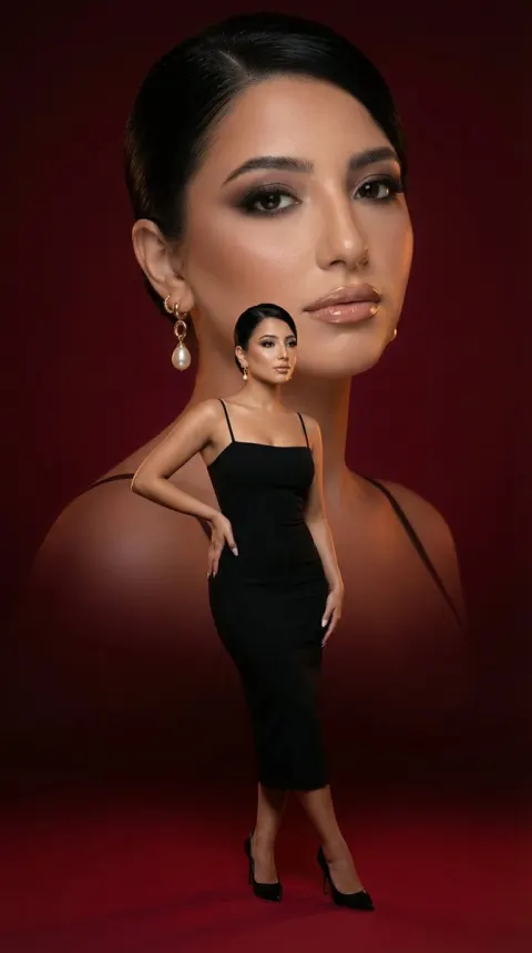 Crimson Glam Double Exposure