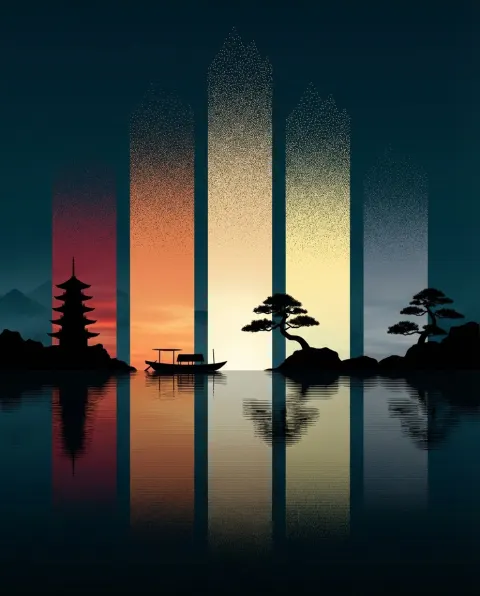 Zen Time Slice Landscape Art