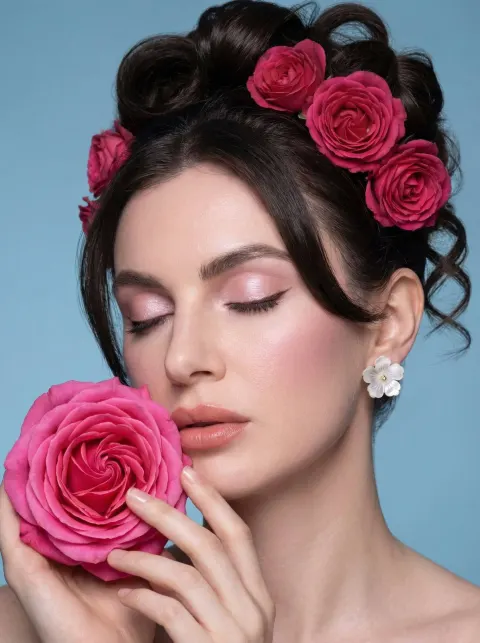 Rose Beauty Close-Up Portrait