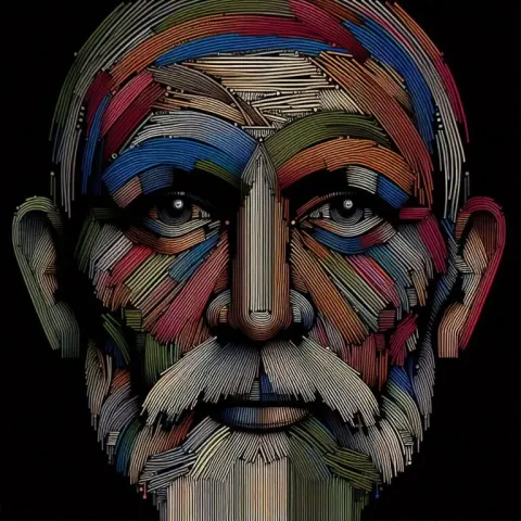 Abstract Human Face of Poverty – Lines