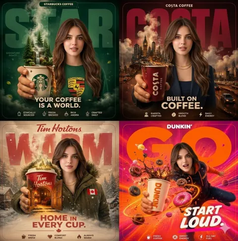 Coffee Worlds: 4-Panel Ad
