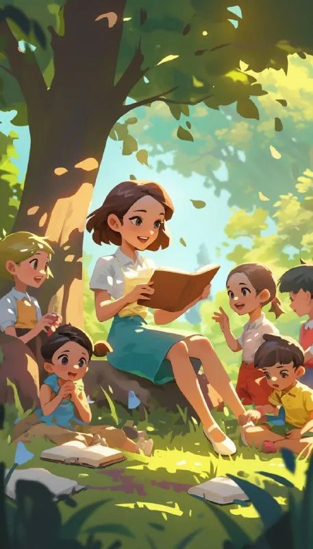 Teacher in Forest – Alphabet Lesson