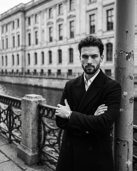 Moody Black And White Male Portrait