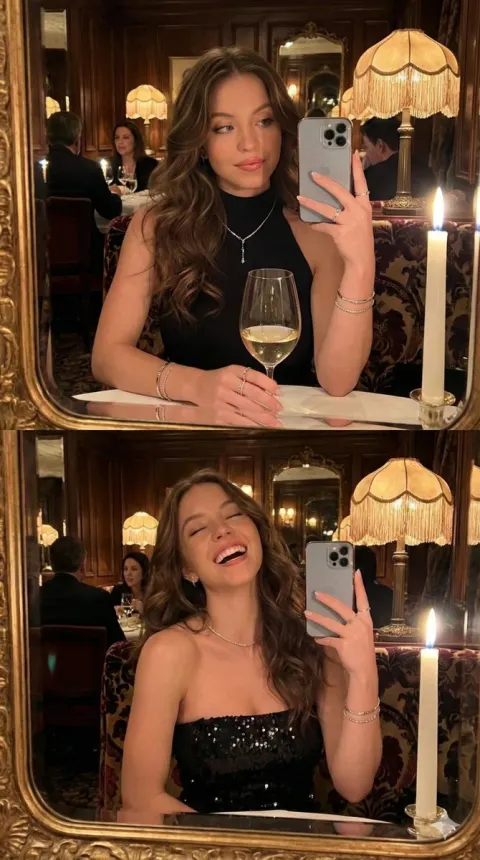 Luxury Night Elegance Mirror Selfie