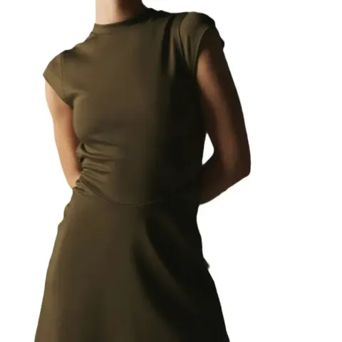 Olive Dress Candid Street Style