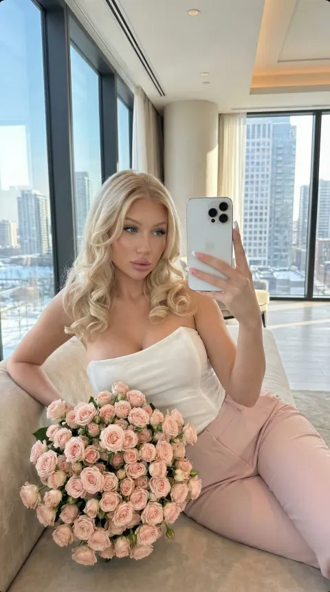 Winter Hotel Mirror Selfie Roses