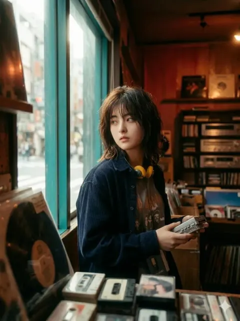 Candid 90s Indie Music Store