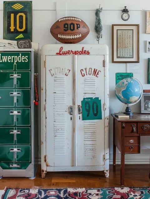 Sports Locker Scene – Vintage Decor