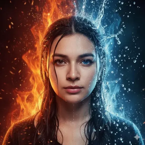 Epic Fire Water Balance Portrait
